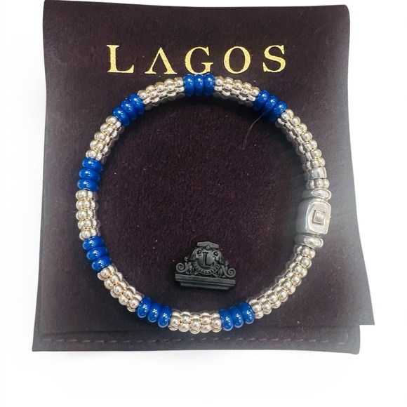 LAGOS Jewelry - Lagos Blue Caviar Beaded Bracelet in Sterling Silver & Blue Ceramic, 7"